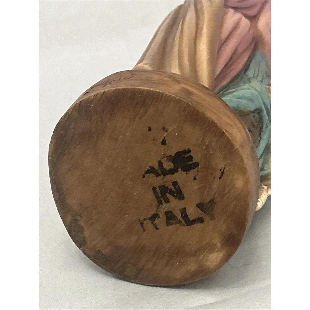 Vintage Resin Italy P.A.T. L. Toni Holy Family Statue Figurine Signed 6.25”